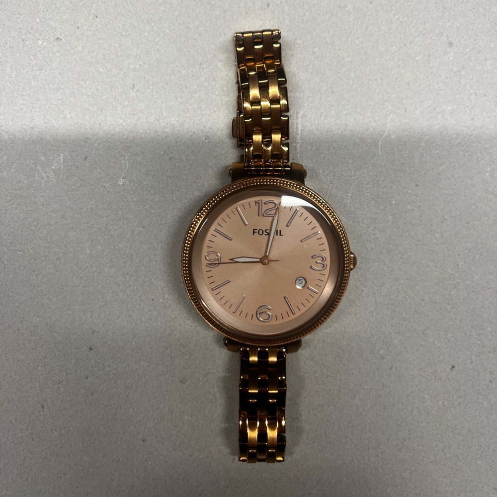 Fossil Rose Gold Watch with Link Bracelet